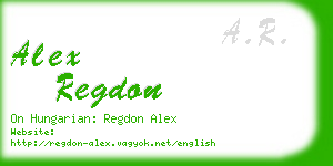 alex regdon business card